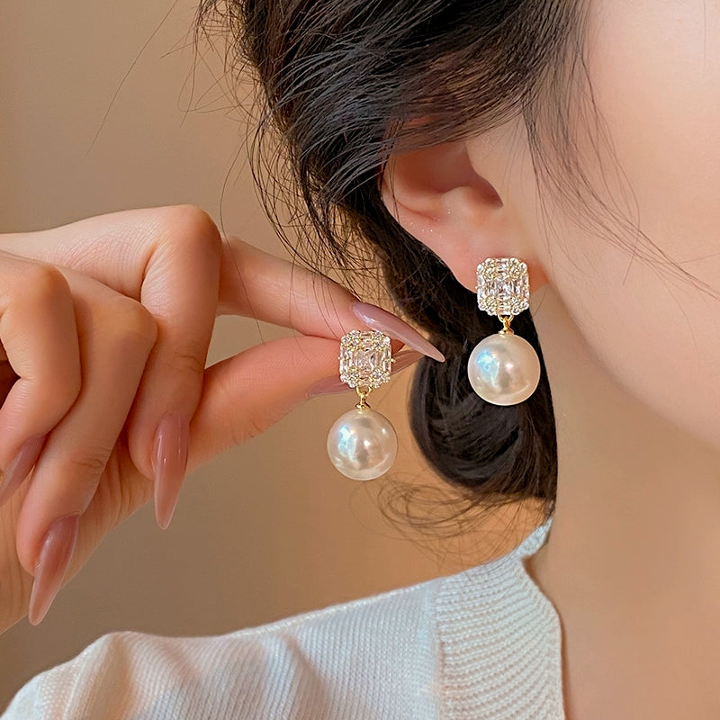 Crystal Pearl Female Best Selling Minority Design Earrings Zircon