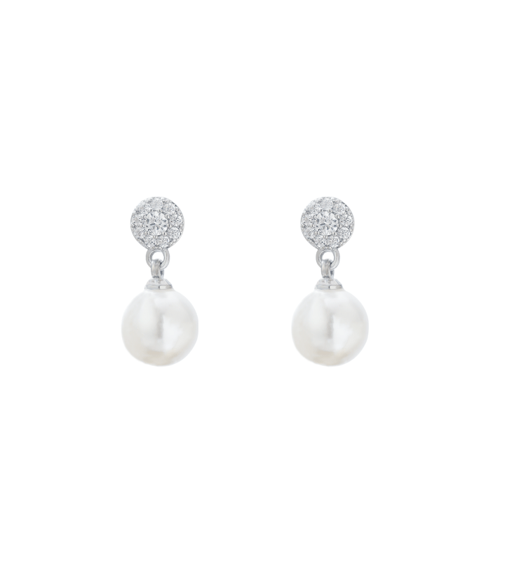 Liu Yifei Same Style Fever Sterling Silver Stud Earrings Pearl