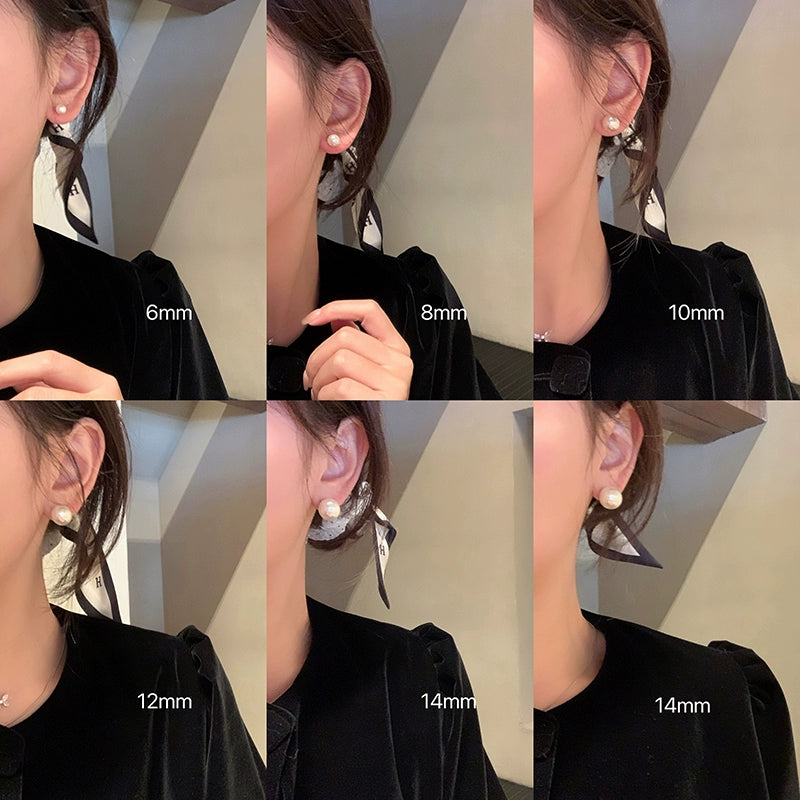 INS Women's 925 Silver Needle Mosquito Coil Pearl Stud Earrings