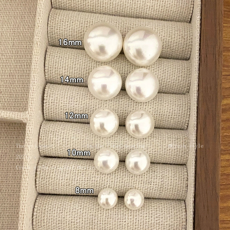 Sterling Silver Needle Steamed Bread Pearl Big Ear Stud Women's Autumn and Winter 2023 New Hot-Selling Earrings Fancy Niche Ear Jewelry