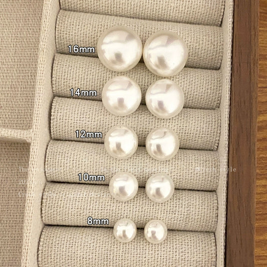 Sterling Silver Needle Steamed Bread Pearl Big Ear Stud Women's Autumn and Winter 2023 New Hot-Selling Earrings Fancy Niche Ear Jewelry