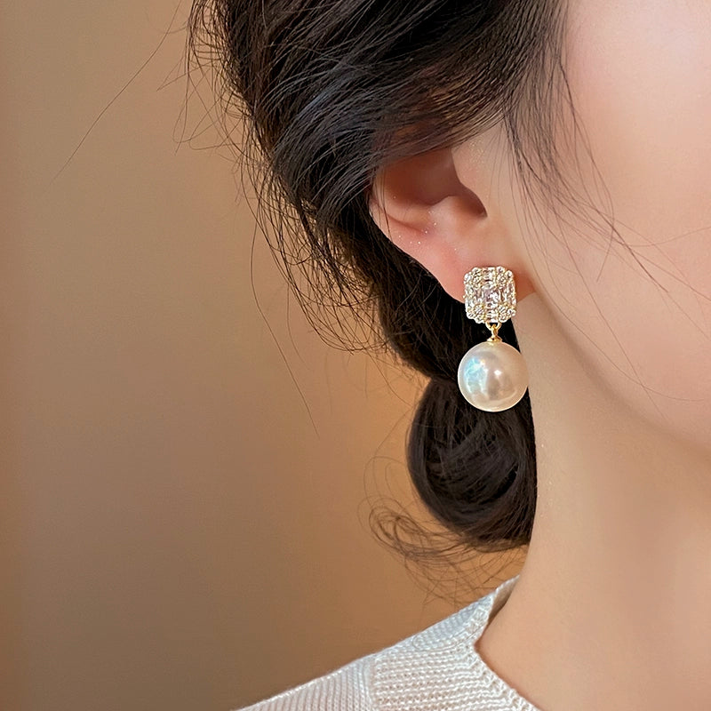 Crystal Pearl Female Best Selling Minority Design Earrings Zircon