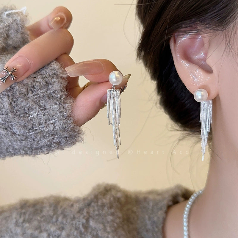 Accessible Luxury Autumn and Winter Women's Special-Interest Design Ear Rings Pearl